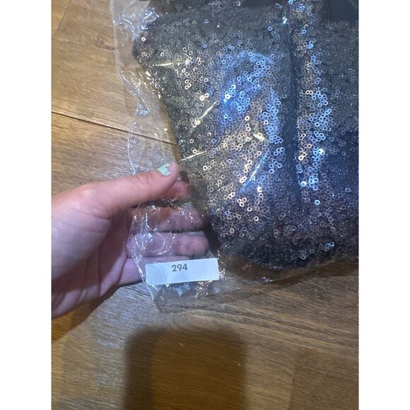 Lulus Captivate Navy Blue Sequin Bell Sleeve Crop Top Glamour Size Medium Party - Picture 11 of 11